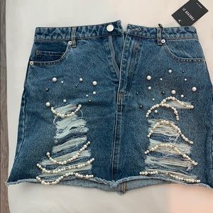 Bejeweled F21 Jean skirt